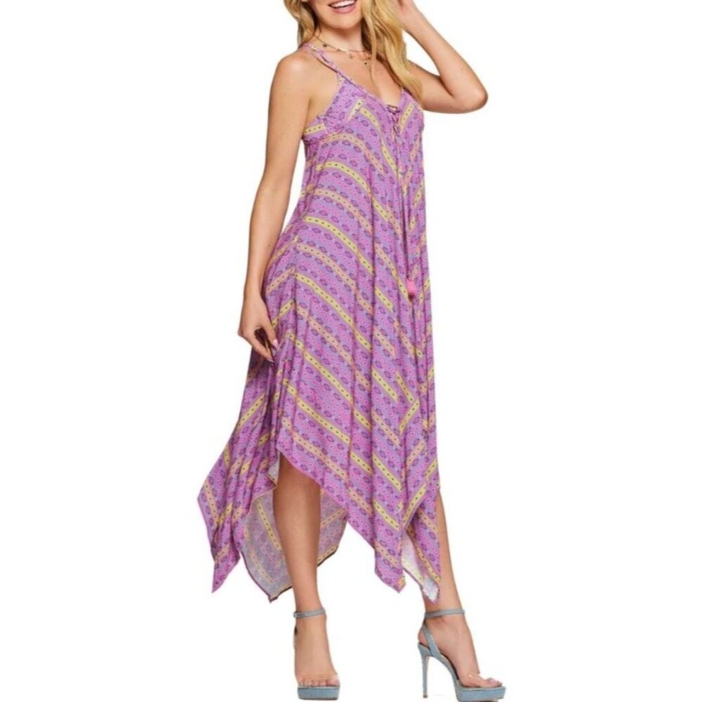 Jessica Simpson Lg Swimwear Cover-up Dress Shine Bright Tulip Handkerchief Hem